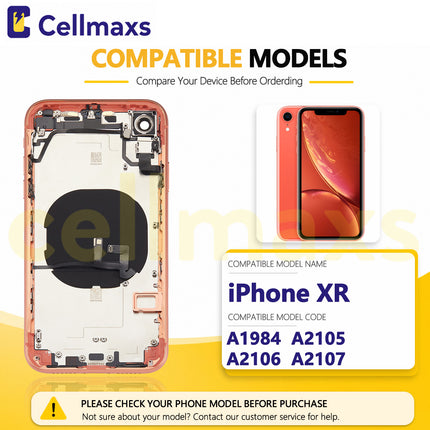 Cellmaxs For iPhone X XR XS Max Back Housing Cover Replacement With Wireless Charging Power Volume Flex Camera Lens Button Keys Sim Card Tray Free Tools