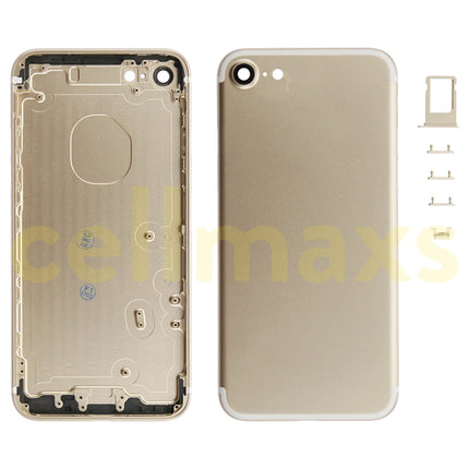 Cellmaxs For iPhone 7 Back Housing Cover Replacement With Wireless Charging Power Volume Flex Camera Lens Button Keys Sim Card Tray Free Tools