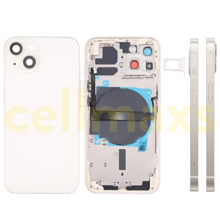 Cellmaxs For iPhone 13 Mini Pro Max Back Housing Cover Replacement With Wireless Charging Power Volume Flex Camera Lens Button Keys Sim Card Tray Free Tools
