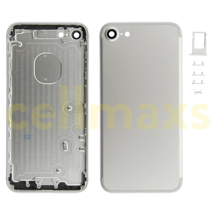 Cellmaxs For iPhone 7 Back Housing Cover Replacement With Wireless Charging Power Volume Flex Camera Lens Button Keys Sim Card Tray Free Tools