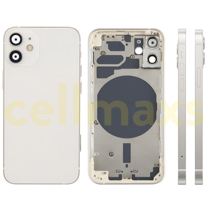 Cellmaxs For iPhone 12 Mini Pro Max Back Housing Cover Replacement With Power Volume Button Keys Camera Lens Sim Card Tray Free Tools