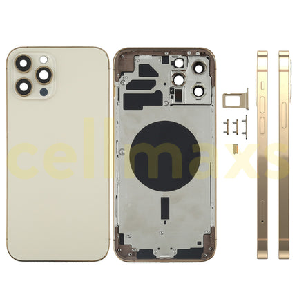 Cellmaxs For iPhone 12 Mini Pro Max Back Housing Cover Replacement With Power Volume Button Keys Camera Lens Sim Card Tray Free Tools