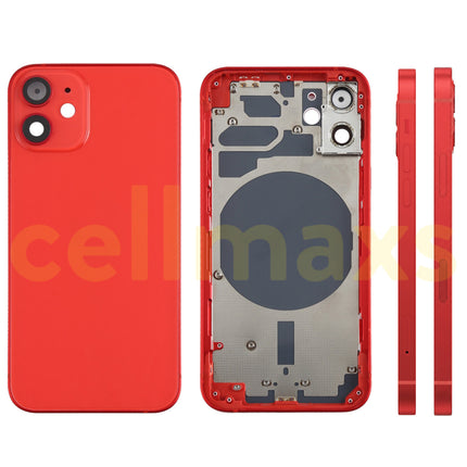 Cellmaxs For iPhone 12 Mini Back Housing Cover Replacement With Wireless Charging Power Volume Flex Camera Lens Button Keys Sim Card Tray Free Tools