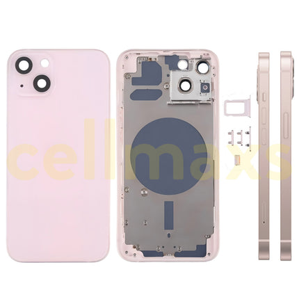 Cellmaxs For iPhone 13 Mini Pro Max Back Housing Cover Replacement With Power Volume Button Keys Camera Lens Sim Card Tray Free Tools