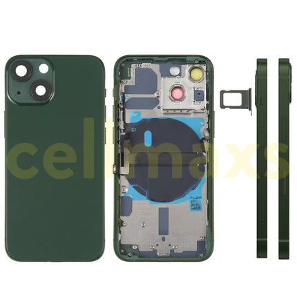 Cellmaxs For iPhone 13 Mini Pro Max Back Housing Cover Replacement With Wireless Charging Power Volume Flex Camera Lens Button Keys Sim Card Tray Free Tools