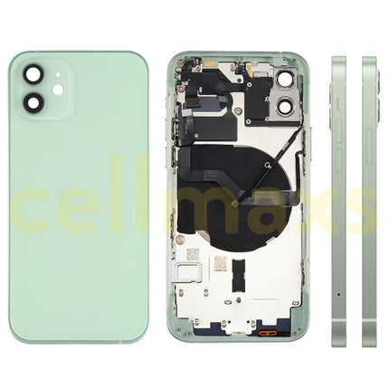 Cellmaxs For iPhone 12 Mini Pro Max Back Housing Cover Replacement With Wireless Charging Power Volume Flex Camera Lens Button Keys Sim Card Tray Free Tools