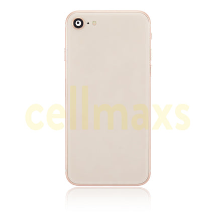 Cellmaxs For iPhone 8 Back Housing Cover Replacement With Wireless Charging Power Volume Flex Camera Lens Button Keys Sim Card Tray Free Tools