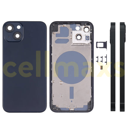 Cellmaxs For iPhone 13 Back Housing Cover Replacement With Wireless Charging Power Volume Flex Camera Lens Button Keys Sim Card Tray Free Tools