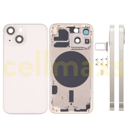 Cellmaxs For iPhone 13 Mini Back Housing Cover Replacement With Wireless Charging Power Volume Flex Camera Lens Button Keys Sim Card Tray Free Tools