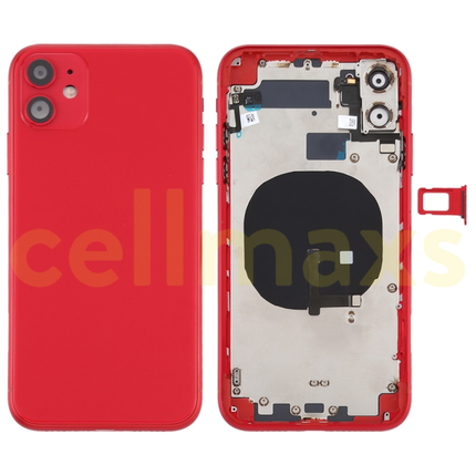 Cellmaxs For iPhone 11 Pro Max Back Housing Cover Replacement With Wireless Charging Power Volume Flex Camera Lens Button Keys Sim Card Tray Free Tools