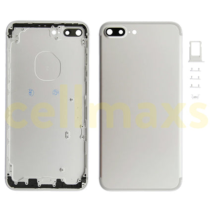 Cellmaxs For iPhone 7 Plus Back Housing Cover Replacement With Wireless Charging Power Volume Flex Camera Lens Button Keys Sim Card Tray Free Tools