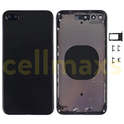 Cellmaxs For iPhone 8 Plus Back Housing Cover Replacement With Wireless Charging Power Volume Flex Camera Lens Button Keys Sim Card Tray Free Tools