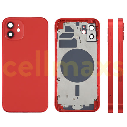 Cellmaxs For iPhone 12 Back Housing Cover Replacement With Wireless Charging Power Volume Flex Camera Lens Button Keys Sim Card Tray Free Tools