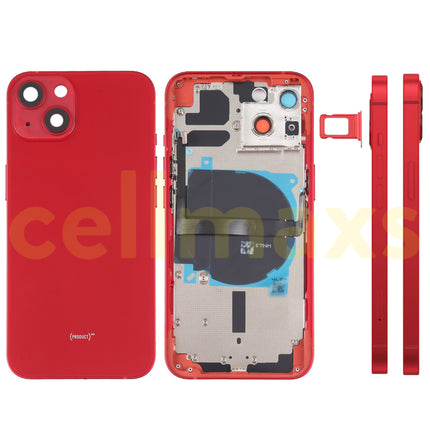 Cellmaxs For iPhone 13 Mini Pro Max Back Housing Cover Replacement With Wireless Charging Power Volume Flex Camera Lens Button Keys Sim Card Tray Free Tools