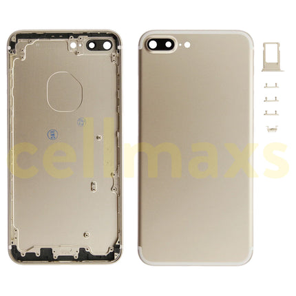 Cellmaxs For iPhone 7 Plus Back Housing Cover Replacement With Wireless Charging Power Volume Flex Camera Lens Button Keys Sim Card Tray Free Tools