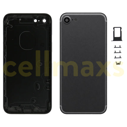 Cellmaxs For iPhone 7 Back Housing Cover Replacement With Wireless Charging Power Volume Flex Camera Lens Button Keys Sim Card Tray Free Tools