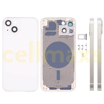 Cellmaxs For iPhone 13 Back Housing Cover Replacement With Wireless Charging Power Volume Flex Camera Lens Button Keys Sim Card Tray Free Tools