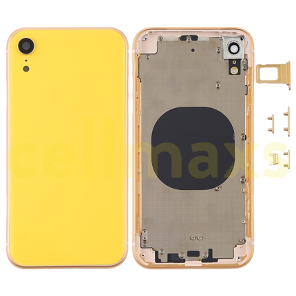 Cellmaxs For iPhone XR Back Housing Cover Replacement With Wireless Charging Power Volume Flex Camera Lens Button Keys Sim Card Tray Free Tools