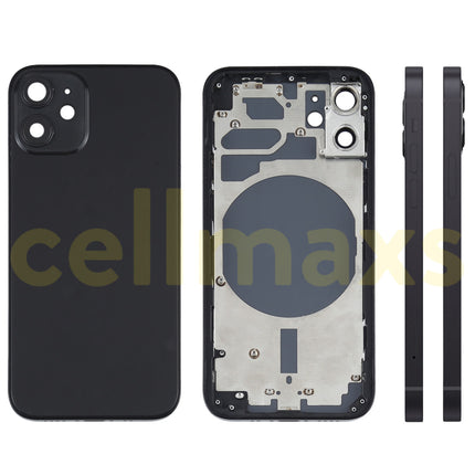 Cellmaxs For iPhone 12 Mini Pro Max Back Housing Cover Replacement With Power Volume Button Keys Camera Lens Sim Card Tray Free Tools
