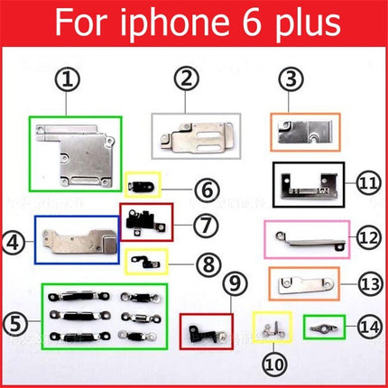 For Apple iPhone 5 5C 5S 6 6S 7 8 PLUS X XR XS MAX SET METAL PLATES