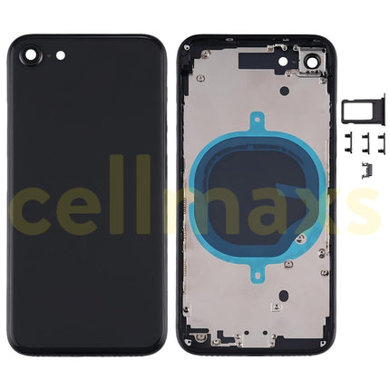 Cellmaxs For iPhone SE 2st SE 2020 Back Housing Cover Replacement With Wireless Charging Power Volume Flex Camera Lens Button Keys Sim Card Tray