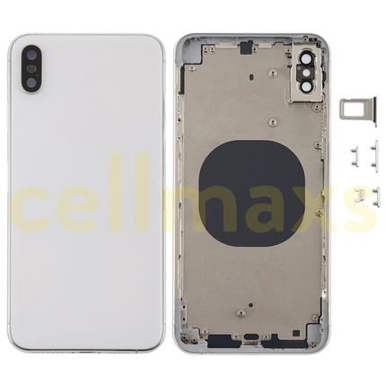 Cellmaxs For iPhone XS Max Back Housing Cover Replacement With Wireless Charging Power Volume Flex Camera Lens Button Keys Sim Card Tray Free Tools