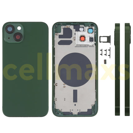 Cellmaxs For iPhone 13 Mini Pro Max Back Housing Cover Replacement With Power Volume Button Keys Camera Lens Sim Card Tray Free Tools