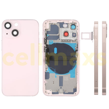 Cellmaxs For iPhone 13 Mini Pro Max Back Housing Cover Replacement With Wireless Charging Power Volume Flex Camera Lens Button Keys Sim Card Tray Free Tools