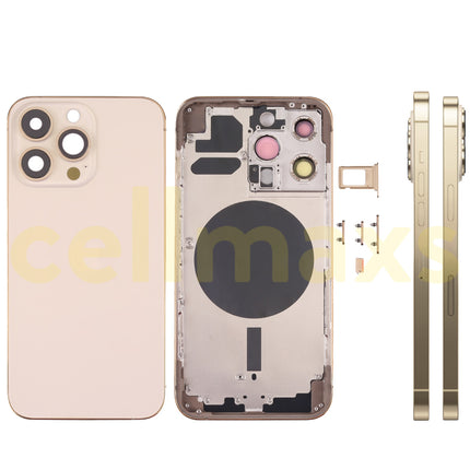 Cellmaxs For iPhone 13 Pro Max Back Housing Cover Replacement With Wireless Charging Power Volume Flex Camera Lens Button Keys Sim Card Tray Free Tools