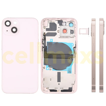 Cellmaxs For iPhone 13 Mini Pro Max Back Housing Cover Replacement With Wireless Charging Power Volume Flex Camera Lens Button Keys Sim Card Tray Free Tools