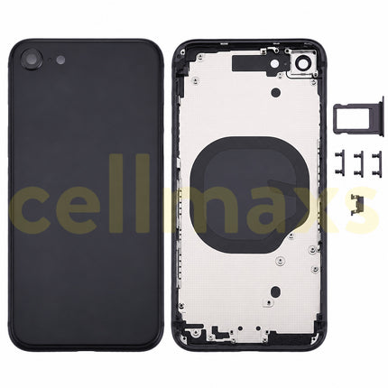 Cellmaxs For iPhone 8 Back Housing Cover Replacement With Wireless Charging Power Volume Flex Camera Lens Button Keys Sim Card Tray Free Tools
