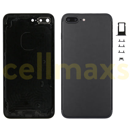 Cellmaxs For iPhone 7 Plus Back Housing Cover Replacement With Wireless Charging Power Volume Flex Camera Lens Button Keys Sim Card Tray Free Tools