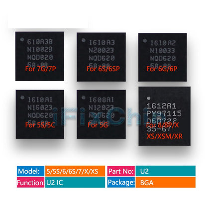 For Apple iPhone 5 5S 6 6P 7 8 Plus X XS XR 11 Pro Max U2 IC Chip