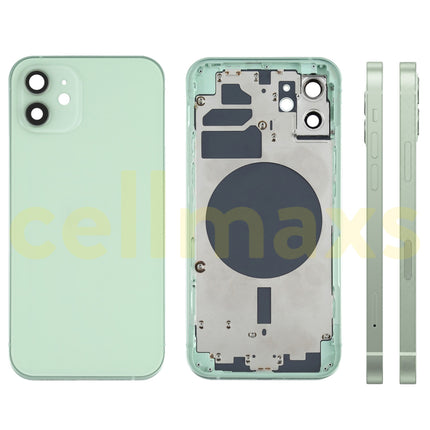 Cellmaxs For iPhone 12 Mini Pro Max Back Housing Cover Replacement With Power Volume Button Keys Camera Lens Sim Card Tray Free Tools