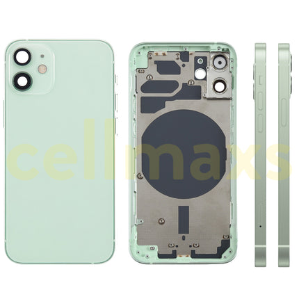 Cellmaxs For iPhone 12 Mini Pro Max Back Housing Cover Replacement With Power Volume Button Keys Camera Lens Sim Card Tray Free Tools