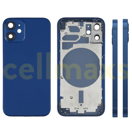 Cellmaxs For iPhone 12 Mini Back Housing Cover Replacement With Wireless Charging Power Volume Flex Camera Lens Button Keys Sim Card Tray Free Tools