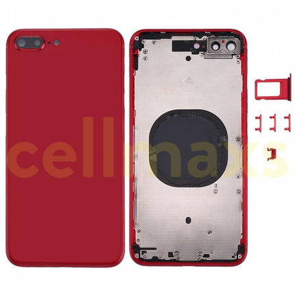 Cellmaxs For iPhone 8 Plus Back Housing Cover Replacement With Wireless Charging Power Volume Flex Camera Lens Button Keys Sim Card Tray Free Tools