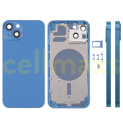 Cellmaxs For iPhone 13 Back Housing Cover Replacement With Wireless Charging Power Volume Flex Camera Lens Button Keys Sim Card Tray Free Tools