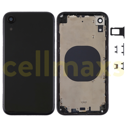 Cellmaxs For iPhone XR Back Housing Cover Replacement With Wireless Charging Power Volume Flex Camera Lens Button Keys Sim Card Tray Free Tools
