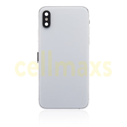 Cellmaxs For iPhone X XR XS Max Back Housing Cover Replacement With Power Volume Button Keys Camera Lens Sim Card Tray Free Tools