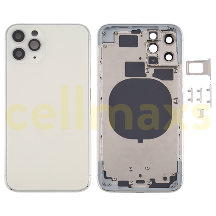 Cellmaxs For iPhone 11 Pro Max Back Housing Cover Replacement With Power Volume Button Keys Camera Lens Sim Card Tray Free Tools