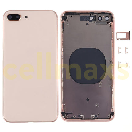 Cellmaxs For iPhone 8 Plus Back Housing Cover Replacement With Wireless Charging Power Volume Flex Camera Lens Button Keys Sim Card Tray Free Tools