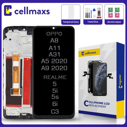 For OPPO A8 A11 A11X A5 2020 A9 2020 A31 2020 REALME C3 5 5S 5i 6i Narzo 10 LCD