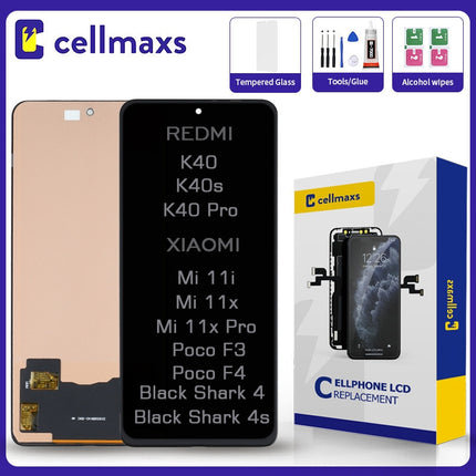 For XIAOMI REDMI K40 K40s Poco F3 F4 Mi 11i 11x Black Shark 4 4s Pro LCD