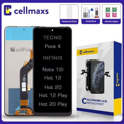 For TECNO Pova 4 INFINIX Hot 12 Play 20 Play Note 12i LG7n LCD