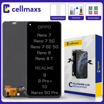 For OPPO A78 Reno7 SE Reno8 T F21 Pro Find X5 Lite REALME 10 9 Pro+ 4G Narzo 50 Pro 60 OnePlus Nord CE 2 5G LCD