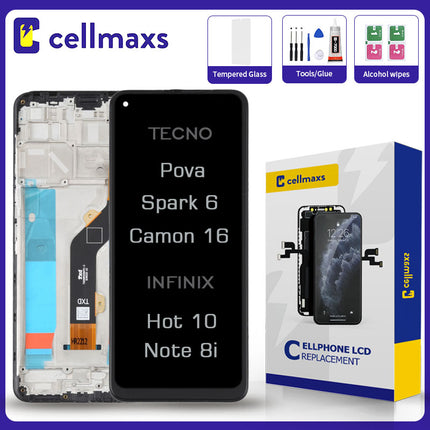 For TECNO Pova Spark 6 Camon 16 INFINIX Hot 10 Note 8i LCD