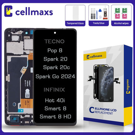 For INFINIX Hot 40i Smart 8 Pro HD TECNO Pop 8 Spark 20 20C Spark Go 2024 LCD