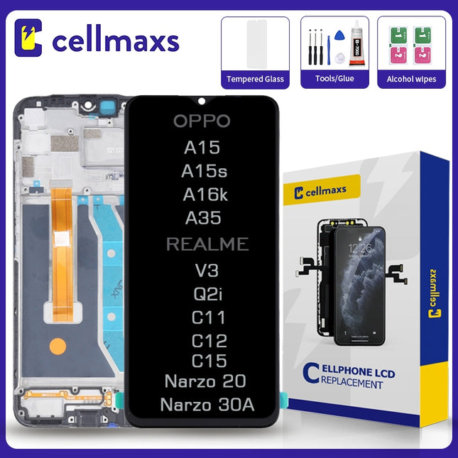 For OPPO A15 A15s A16k A35 REALME C11 C12 C15 V3 Q2i 7i Global Narzo 20 30A LCD