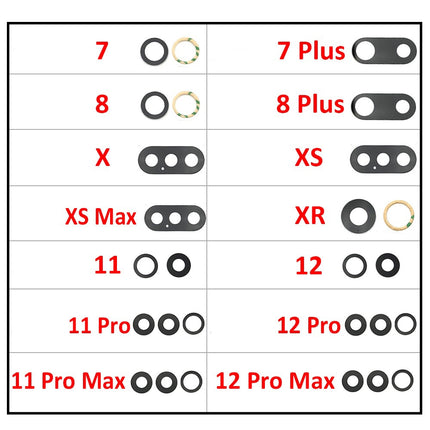 Rear Camera Lens For Apple iPhone 6 6s 7 8 Plus X XR XS 11 12 Pro Max 12Mini